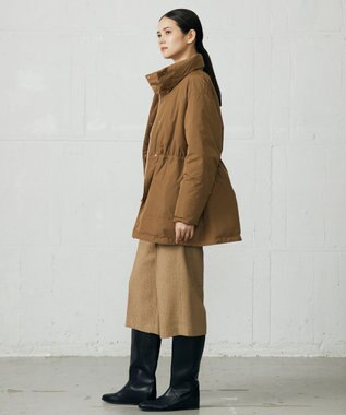 自由区 L 【17号サイズまで展開・カタログ掲載】マイクロタッサーダウンスタンドカラー コート キャメル