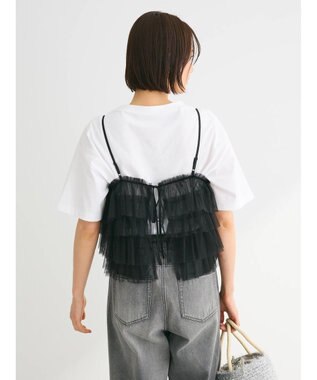 Green Parks ・ＥＬＥＮＣＡＲＥ　ＤＵＥ　２ｗａｙラメチュールフリルキャミ Black