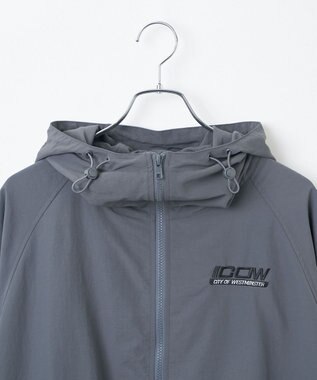WEGO ナイロンフードシェルブルゾン ダークグレー