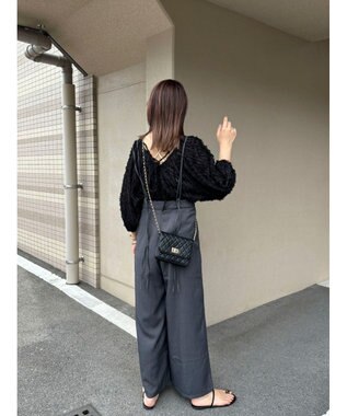 Green Parks AnriettMusee カットジャガードタックブラウス Black