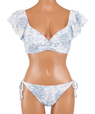 San-ai Resort（三愛水着楽園） 【SALE】軽い着け心地でしっかり盛れる【楽盛り水着】　ワイヤービキニ ホワイト