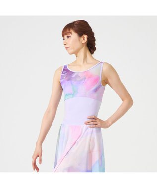 Chacott 【NOZOMI YUASA】ノースリーブレオタード ヒヤシンスプリント