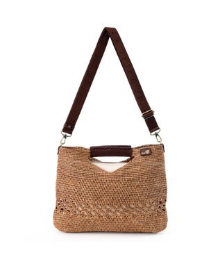 IBIZA ラフィア　2WAYバッグ 濃茶