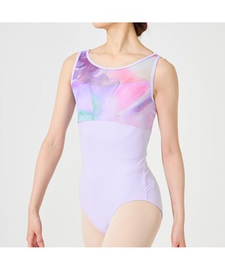 Chacott 【NOZOMI YUASA】ノースリーブレオタード ヒヤシンスプリント