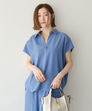 YECCA VECCA 【接触冷感】COOLスキッパーブラウス