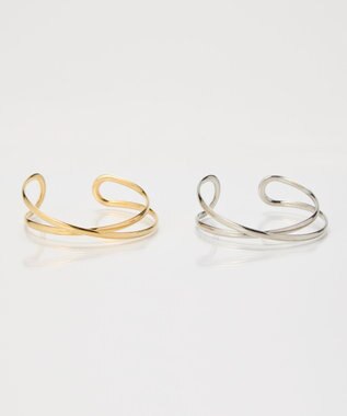 Phoebe 【金属アレルギー対応】ツインカレントカフバングル　ゴールド/ニッケルフリー ゴールド