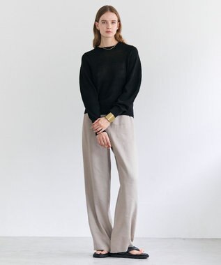 BEIGE， ARSENOPY / コットンドライタッチクルーネックニット Black