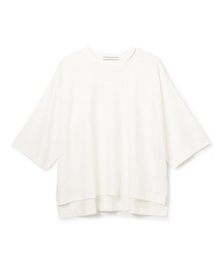 BEIGE， 【洗える・GLOW ８月号掲載】S.BABILA / スリットネックオーバーサイズTシャツ Ecru