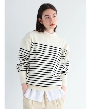CRAFT STANDARD BOUTIQUE パネルボーダーニットプルオーバー White