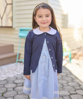 ANY KIDS 接触冷感 UVケア カーディガン ネイビー