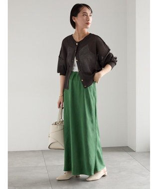 Te chichi 【WEB限定カラーあり】ペーパータッチヤーン2wayメッシュニット チャコールグレー