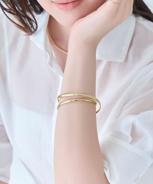 Phoebe 【金属アレルギー対応】ツインカレントカフバングル　ゴールド/ニッケルフリー ゴールド