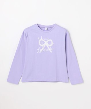 ANY KIDS 【綿100%】リボンアソート 長袖Tシャツ ラベンダー