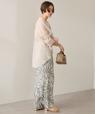 AMERICAN HOLIC 楊柳シアーバンドカラーシャツ Ecru