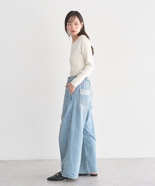 earth music&ecology ポケットレースデニムパンツ Light Indigo