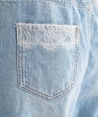 earth music&ecology ポケットレースデニムパンツ Light Indigo