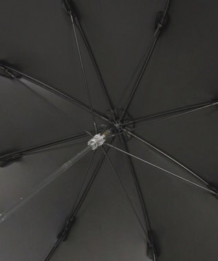 MOONBAT 【WEB限定/遮光率100%/遮熱/UV】POLO RALPH LAUREN（ポロ ラルフローレン）晴雨兼用日傘 無地 オーバーロック刺繍 長傘 ブラック