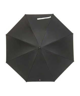 MOONBAT 【WEB限定/遮光率100%/遮熱/UV】POLO RALPH LAUREN（ポロ ラルフローレン）晴雨兼用日傘 無地 オーバーロック刺繍 長傘 ブラック