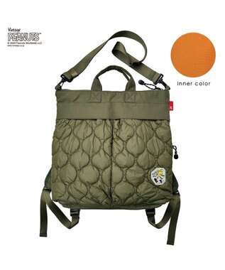 ROOTOTE 8407【スヌーピー】IP.セオルー.パフ.ピーナッツ-9R 02：カーキ