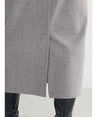 Green Parks 柄圧縮ポンチＩラインスカート Herringbone