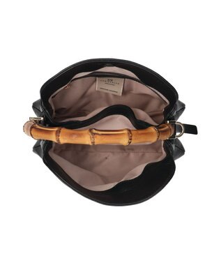 INTER-CHAUSSURES 【LORISTELLA】バンブーハンドルソフトレザーハンドバッグ ブラック