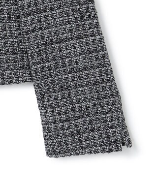 23区 【セットアップ対応】シャインツイードストレッチ ノーカラー ジャケット ブラック系2