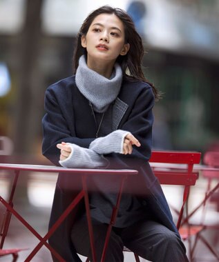 J.PRESS LADIES ピュアカシミヤ ネックウォーマー ライトグレー系