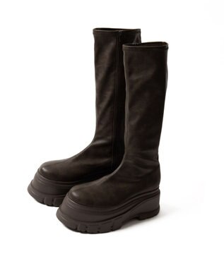 WEGO 厚底ボリュームロングブーツ ブラウン
