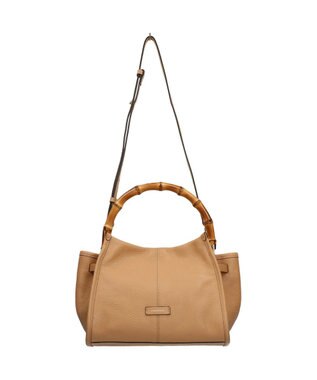 INTER-CHAUSSURES 【LORISTELLA】バンブーハンドルレザーバッグ ベージュ