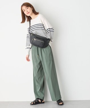 ANY L ゆるチュニックニット エクリュ×ネイビー