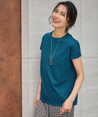 ANY ニットリブフレンチスリーブプルオーバー グリーン