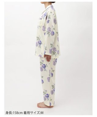 Wing パジャマ 長袖 長ズボン 綿100%(本体) 二重ガーゼ レディース EP5073 ウイング／ワコール クリーム