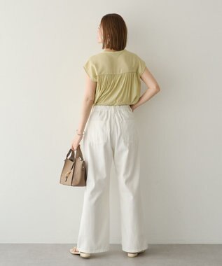 YECCA VECCA <<接触冷感>>フレンチスリーブギャザーブラウス Yellow