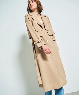 GRACE CONTINENTAL ストレッチスラブ3WAYコート ベージュ