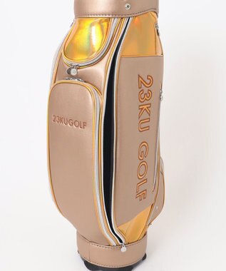 23区GOLF 主役級の華やかさ【UNISEX】ホログラム キャディバッグ 見た目・収納力・機能性抜群 ラウンドに最適！ ベージュ系