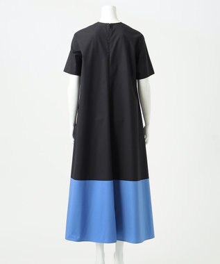 23区 L 【R(アール)】コットンカラーブロック ワンピース ブルー系1
