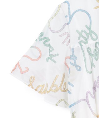 GRACE CONTINENTAL ロープロゴプリントワンピース ホワイト