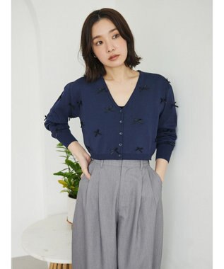 Green Parks ・ＡＮＤ　ＳＥＡＲＣＨ　メニーリボンカーディガン Navy
