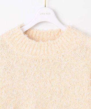 ANY SIS 【洗える】リボンヤーンミックス ニット アイボリー
