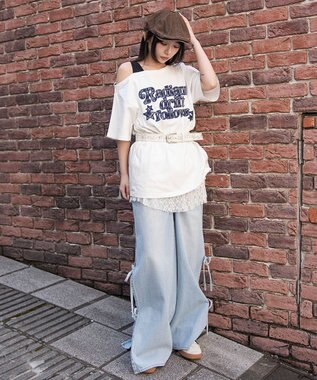 WEGO タンクレイヤードワンショルビッグT ホワイト
