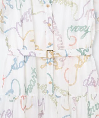 GRACE CONTINENTAL ロープロゴプリントワンピース ホワイト