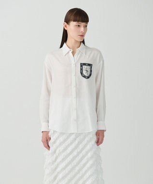 GRACE CONTINENTAL ダブルジョーゼットシャツ ホワイト