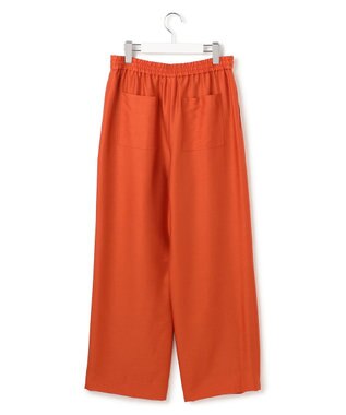 ICB 【洗える】ウールワッシャーツイル ワイドストレートパンツ オレンジ系