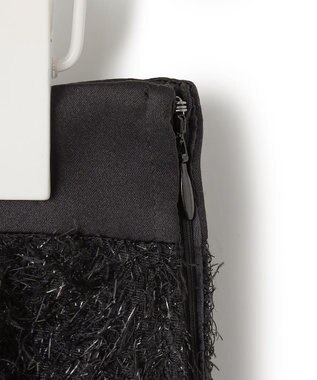 ICB L ルレックスヘアリージャカード ナロースカート ブラック系