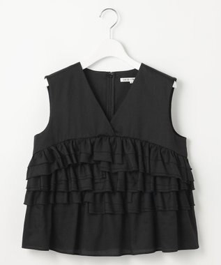  【GOLD LABEL】コットンサテン フリルブラウス