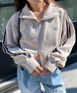 WEGO スエードポンチクロップドトラックジャケット ホワイトアイボリー