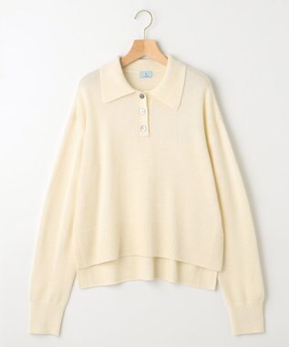 組曲 カシミヤブレンドバルキーポロ ニット アイボリー系