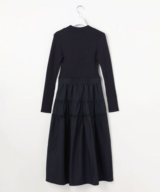 Feroux ティアードスカートドッキング ワンピース ネイビー系