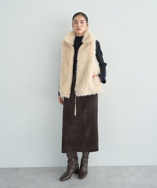 YECCA VECCA コーデュロイナロースカート Brown