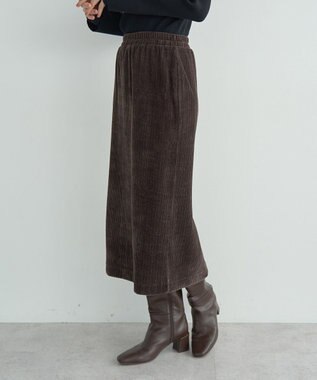 YECCA VECCA コーデュロイナロースカート Brown